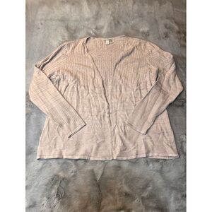 Dana Buchman Textured Open‎ Front Cardigan Sweater Lightweight Layering size  L